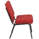 Flash Furniture FD-CH0221-4-SV-RED-GG Extra Wide Stacking Church Chair w/ Red Fabric Back & Seat - Steel Frame, Silver Vein thumbnail 3