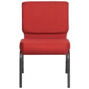 Flash Furniture FD-CH0221-4-SV-RED-GG Extra Wide Stacking Church Chair w/ Red Fabric Back & Seat - Steel Frame, Silver Vein thumbnail 5