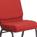 Flash Furniture FD-CH0221-4-SV-RED-GG Extra Wide Stacking Church Chair w/ Red Fabric Back & Seat - Steel Frame, Silver Vein thumbnail 7