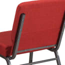 Flash Furniture FD-CH0221-4-SV-RED-GG Extra Wide Stacking Church Chair w/ Red Fabric Back & Seat - Steel Frame, Silver Vein thumbnail 8