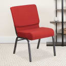 Flash Furniture FD-CH0221-4-SV-RED-GG Extra Wide Stacking Church Chair w/ Red Fabric Back & Seat - Steel Frame, Silver Vein thumbnail 9