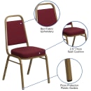 Flash Furniture FD-BHF-1-ALLGOLD-0847-BY-GG Stacking Banquet Chair w/ Burgundy Patterned Vinyl Back & Seat - Steel Frame, Gold thumbnail 6