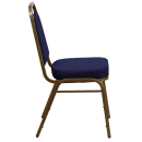Flash Furniture FD-BHF-1-ALLGOLD-0849-NVY-GG Stacking Banquet Chair w/ Navy Blue Patterned Vinyl Back & Seat - Steel Frame, Gold thumbnail 3