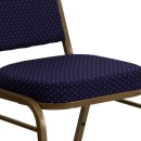 Flash Furniture FD-BHF-1-ALLGOLD-0849-NVY-GG Stacking Banquet Chair w/ Navy Blue Patterned Vinyl Back & Seat - Steel Frame, Gold thumbnail 7