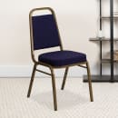 Flash Furniture FD-BHF-1-ALLGOLD-0849-NVY-GG Stacking Banquet Chair w/ Navy Blue Patterned Vinyl Back & Seat - Steel Frame, Gold thumbnail 9
