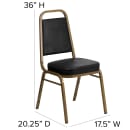 Flash Furniture FD-BHF-1-ALLGOLD-BK-GG Stacking Banquet Chair w/ Black Vinyl Back & Seat - Steel Frame, Gold thumbnail 2