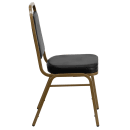 Flash Furniture FD-BHF-1-ALLGOLD-BK-GG Stacking Banquet Chair w/ Black Vinyl Back & Seat - Steel Frame, Gold thumbnail 3