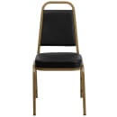 Flash Furniture FD-BHF-1-ALLGOLD-BK-GG Stacking Banquet Chair w/ Black Vinyl Back & Seat - Steel Frame, Gold thumbnail 5