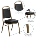 Flash Furniture FD-BHF-1-ALLGOLD-BK-GG Stacking Banquet Chair w/ Black Vinyl Back & Seat - Steel Frame, Gold thumbnail 6