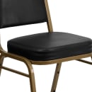 Flash Furniture FD-BHF-1-ALLGOLD-BK-GG Stacking Banquet Chair w/ Black Vinyl Back & Seat - Steel Frame, Gold thumbnail 7