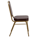 Flash Furniture FD-BHF-1-ALLGOLD-BN-GG Stacking Banquet Chair w/ Brown Vinyl Back & Seat - Steel Frame, Gold thumbnail 3