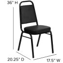 Flash Furniture FD-BHF-1-GG Stacking Banquet Chair w/ Black Vinyl Back & Seat - Steel Frame, Black thumbnail 2