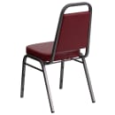 Flash Furniture FD-BHF-1-SILVERVEIN-BY-GG Stacking Banquet Chair w/ Burgundy Vinyl Back & Seat - Steel Frame, Silver Vein thumbnail 4