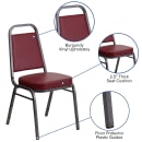 Flash Furniture FD-BHF-1-SILVERVEIN-BY-GG Stacking Banquet Chair w/ Burgundy Vinyl Back & Seat - Steel Frame, Silver Vein thumbnail 6