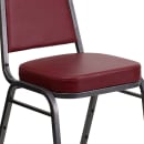 Flash Furniture FD-BHF-1-SILVERVEIN-BY-GG Stacking Banquet Chair w/ Burgundy Vinyl Back & Seat - Steel Frame, Silver Vein thumbnail 7