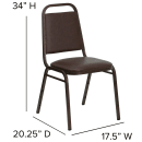 Flash Furniture FD-BHF-2-BN-GG Stacking Banquet Chair w/ Brown Vinyl Back & Seat - Steel Frame, Copper Vein thumbnail 2
