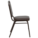 Flash Furniture FD-BHF-2-BN-GG Stacking Banquet Chair w/ Brown Vinyl Back & Seat - Steel Frame, Copper Vein thumbnail 3