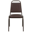 Flash Furniture FD-BHF-2-BN-GG Stacking Banquet Chair w/ Brown Vinyl Back & Seat - Steel Frame, Copper Vein thumbnail 5