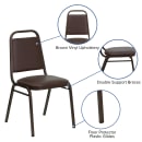 Flash Furniture FD-BHF-2-BN-GG Stacking Banquet Chair w/ Brown Vinyl Back & Seat - Steel Frame, Copper Vein thumbnail 6