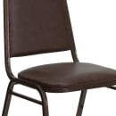 Flash Furniture FD-BHF-2-BN-GG Stacking Banquet Chair w/ Brown Vinyl Back & Seat - Steel Frame, Copper Vein thumbnail 7