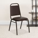 Flash Furniture FD-BHF-2-BN-GG Stacking Banquet Chair w/ Brown Vinyl Back & Seat - Steel Frame, Copper Vein thumbnail 9