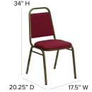 Flash Furniture FD-BHF-2-BY-GG Stacking Banquet Chair w/ Burgundy Fabric Back & Seat - Steel Frame, Gold Vein thumbnail 2
