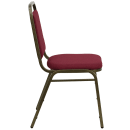 Flash Furniture FD-BHF-2-BY-GG Stacking Banquet Chair w/ Burgundy Fabric Back & Seat - Steel Frame, Gold Vein thumbnail 3