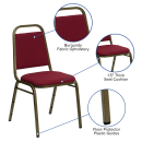 Flash Furniture FD-BHF-2-BY-GG Stacking Banquet Chair w/ Burgundy Fabric Back & Seat - Steel Frame, Gold Vein thumbnail 6