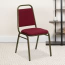 Flash Furniture FD-BHF-2-BY-GG Stacking Banquet Chair w/ Burgundy Fabric Back & Seat - Steel Frame, Gold Vein thumbnail 9