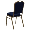 Flash Furniture FD-C01-ALLGOLD-2056-GG Stacking Banquet Chair w/ Navy Blue Patterned Fabric Back & Seat - Steel Frame, Gold thumbnail 4