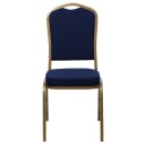 Flash Furniture FD-C01-ALLGOLD-2056-GG Stacking Banquet Chair w/ Navy Blue Patterned Fabric Back & Seat - Steel Frame, Gold thumbnail 5