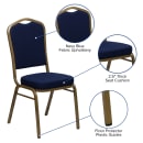Flash Furniture FD-C01-ALLGOLD-2056-GG Stacking Banquet Chair w/ Navy Blue Patterned Fabric Back & Seat - Steel Frame, Gold thumbnail 6