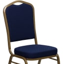 Flash Furniture FD-C01-ALLGOLD-2056-GG Stacking Banquet Chair w/ Navy Blue Patterned Fabric Back & Seat - Steel Frame, Gold thumbnail 7