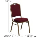 Flash Furniture FD-C01-ALLGOLD-3169-GG Stacking Banquet Chair w/ Burgundy Fabric Back & Seat - Steel Frame, Gold thumbnail 2