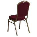 Flash Furniture FD-C01-ALLGOLD-3169-GG Stacking Banquet Chair w/ Burgundy Fabric Back & Seat - Steel Frame, Gold thumbnail 4