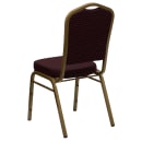 Flash Furniture FD-C01-ALLGOLD-EFE1679-GG Stacking Banquet Chair w/ Burgundy Patterned Fabric Back & Seat - Steel Frame, Gold thumbnail 4