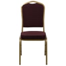 Flash Furniture FD-C01-ALLGOLD-EFE1679-GG Stacking Banquet Chair w/ Burgundy Patterned Fabric Back & Seat - Steel Frame, Gold thumbnail 5