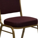 Flash Furniture FD-C01-ALLGOLD-EFE1679-GG Stacking Banquet Chair w/ Burgundy Patterned Fabric Back & Seat - Steel Frame, Gold thumbnail 7
