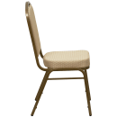 Flash Furniture FD-C01-ALLGOLD-H20124E-GG Stacking Banquet Chair w/ Beige Patterned Fabric Back & Seat - Steel Frame, Gold thumbnail 3