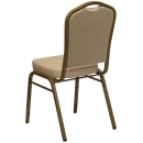 Flash Furniture FD-C01-ALLGOLD-H20124E-GG Stacking Banquet Chair w/ Beige Patterned Fabric Back & Seat - Steel Frame, Gold thumbnail 4