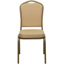 Flash Furniture FD-C01-ALLGOLD-H20124E-GG Stacking Banquet Chair w/ Beige Patterned Fabric Back & Seat - Steel Frame, Gold thumbnail 5