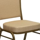 Flash Furniture FD-C01-ALLGOLD-H20124E-GG Stacking Banquet Chair w/ Beige Patterned Fabric Back & Seat - Steel Frame, Gold thumbnail 7