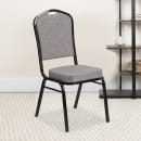 Flash Furniture FD-C01-B-5-GG Stacking Banquet Chair w/ Gray Fabric Back & Seat - Steel Frame, Black thumbnail 10