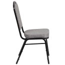 Flash Furniture FD-C01-B-5-GG Stacking Banquet Chair w/ Gray Fabric Back & Seat - Steel Frame, Black thumbnail 3