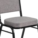 Flash Furniture FD-C01-B-5-GG Stacking Banquet Chair w/ Gray Fabric Back & Seat - Steel Frame, Black thumbnail 7