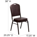 Flash Furniture FD-C01-COPPER-BRN-VY-GG Stacking Banquet Chair w/ Brown Vinyl Back & Seat - Steel Frame, Copper Vein thumbnail 2