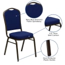 Flash Furniture FD-C01-GOLDVEIN-208-GG Stacking Banquet Chair w/ Navy Blue Patterned Fabric Back & Seat - Steel Frame, Gold Vein thumbnail 6