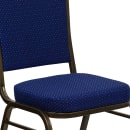 Flash Furniture FD-C01-GOLDVEIN-208-GG Stacking Banquet Chair w/ Navy Blue Patterned Fabric Back & Seat - Steel Frame, Gold Vein thumbnail 7