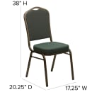 Flash Furniture FD-C01-GOLDVEIN-0640-GG Stacking Banquet Chair w/ Green Patterned Fabric Back & Seat - Steel Frame, Gold Vein thumbnail 2