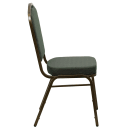 Flash Furniture FD-C01-GOLDVEIN-0640-GG Stacking Banquet Chair w/ Green Patterned Fabric Back & Seat - Steel Frame, Gold Vein thumbnail 3